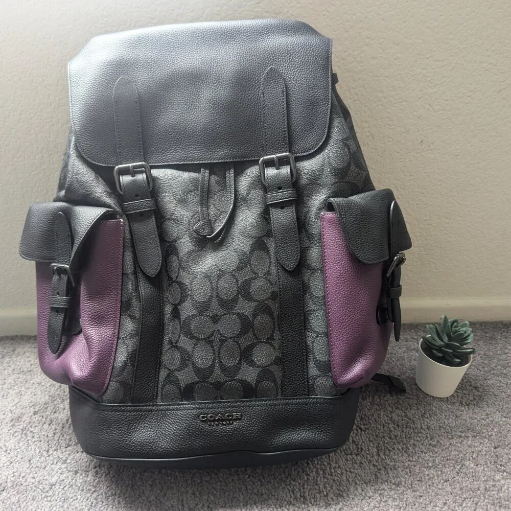 Hudson Backpack In Colorblock Signature Canvas - Picture 3 of 9